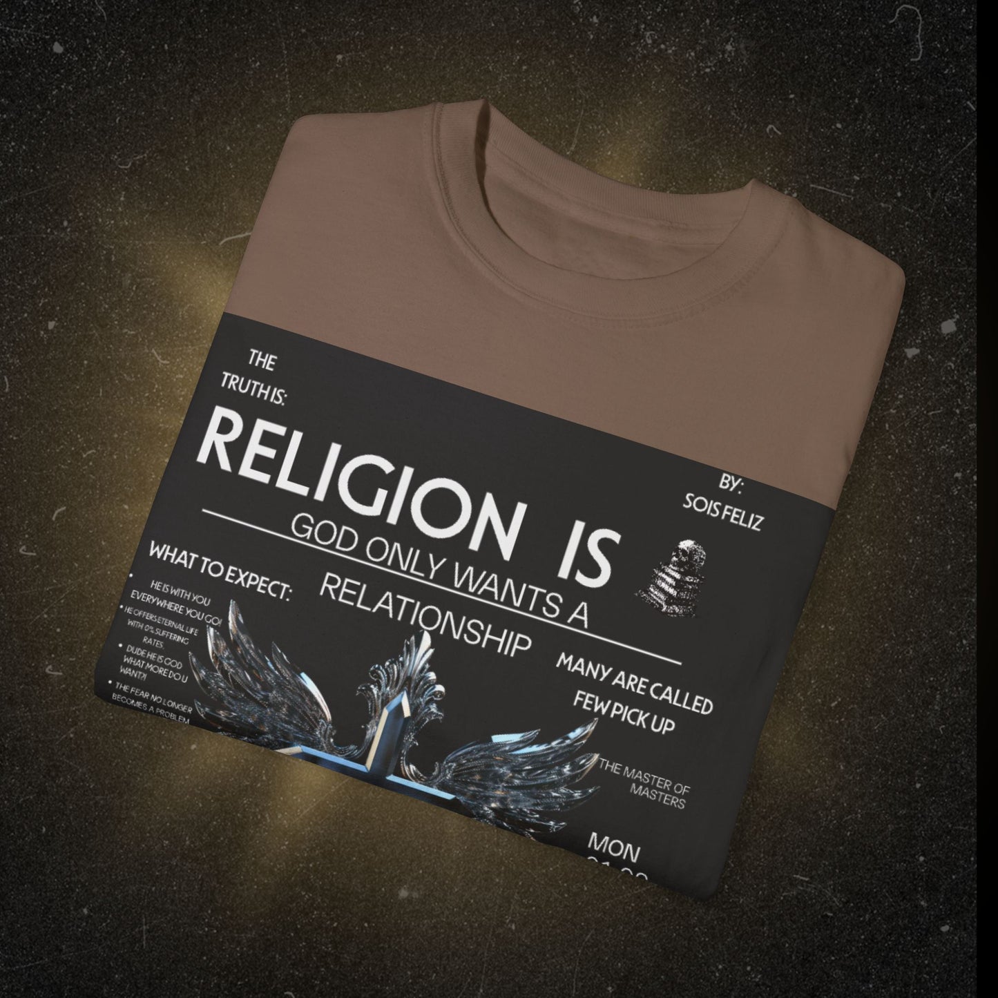 Spiritual Connection Unisex Garment-Dyed T-Shirt - 'Religion Is Relationship' Design