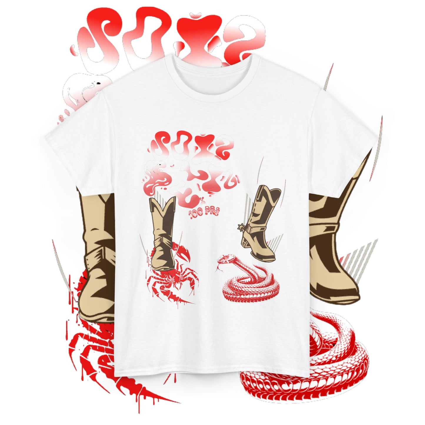 Cool Cowboy Boots Graphic Tee – Unisex Heavy Cotton T-Shirt