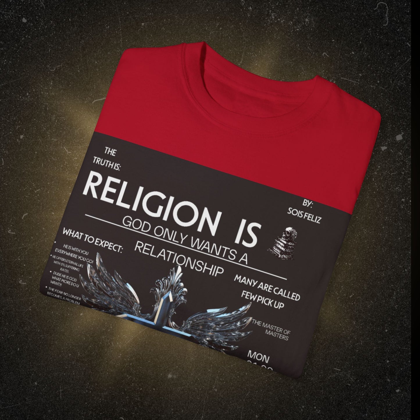 Spiritual Connection Unisex Garment-Dyed T-Shirt - 'Religion Is Relationship' Design